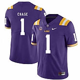 LSU Tigers 1 Ja'marr Chase Purple Nike College Football Jersey Dzhi,baseball caps,new era cap wholesale,wholesale hats